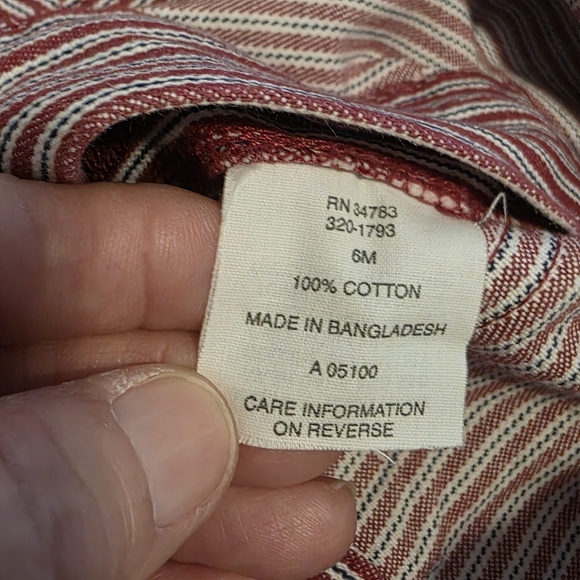 Vintage Riveted by Lee Capri Striped Red Wide Leg 100% Cotton Women's 6M - Picture 9 of 10